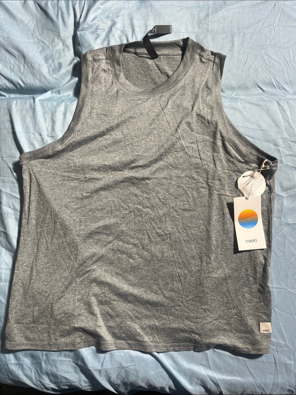 Vuori Women’s Heather Grey Performance Tank Top- Long